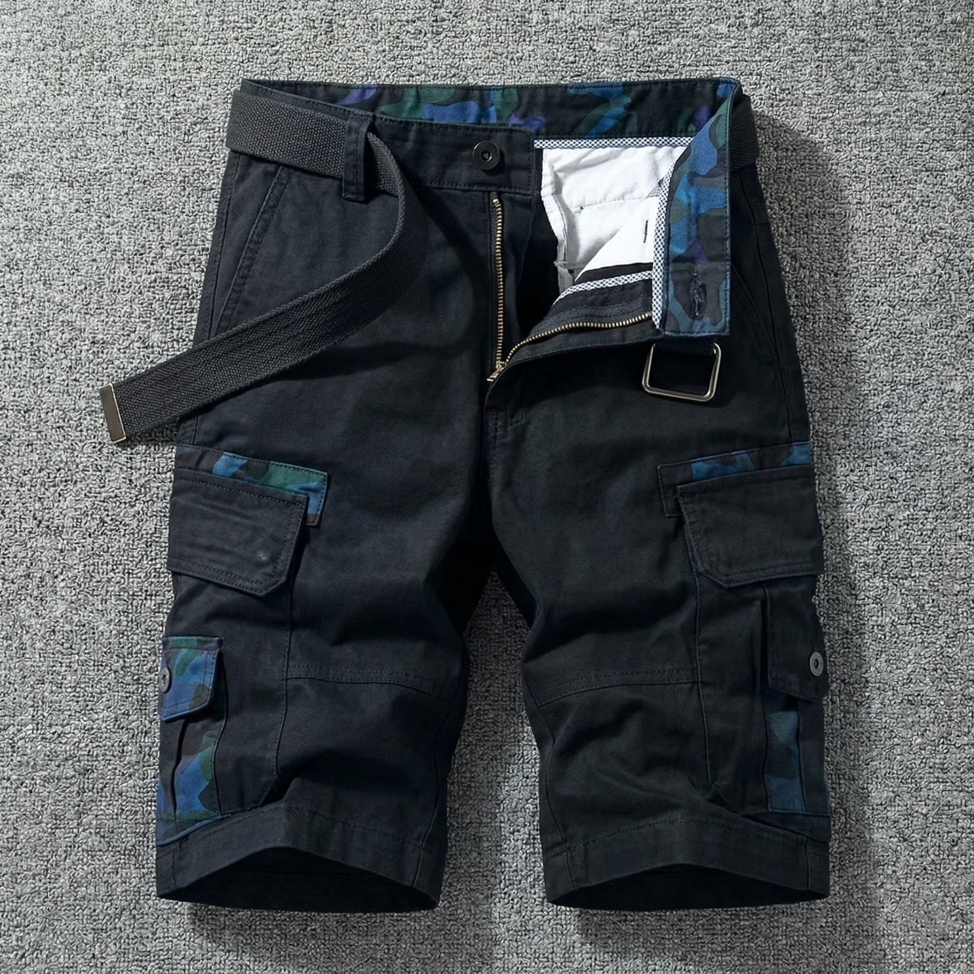 Diego - Pantalones Cortos Cargo con Cinturón