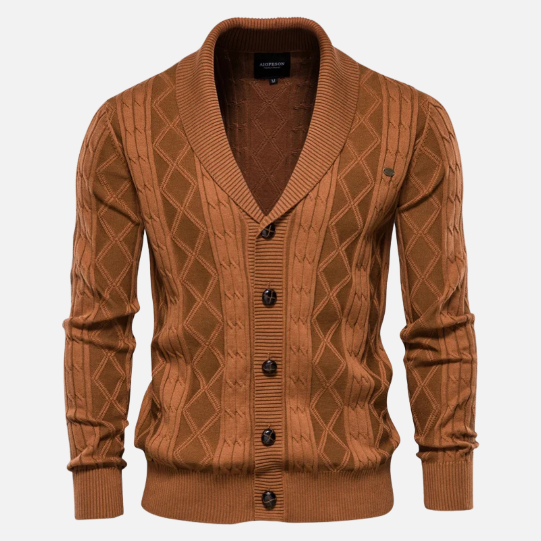 Francisco - Cárdigan Argyle Mezcla Suave