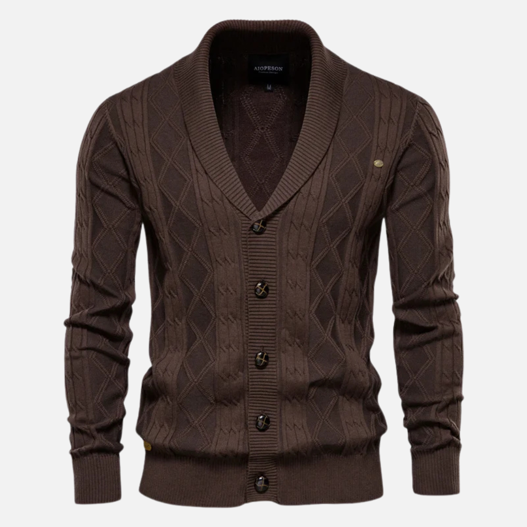 Francisco - Cárdigan Argyle Mezcla Suave