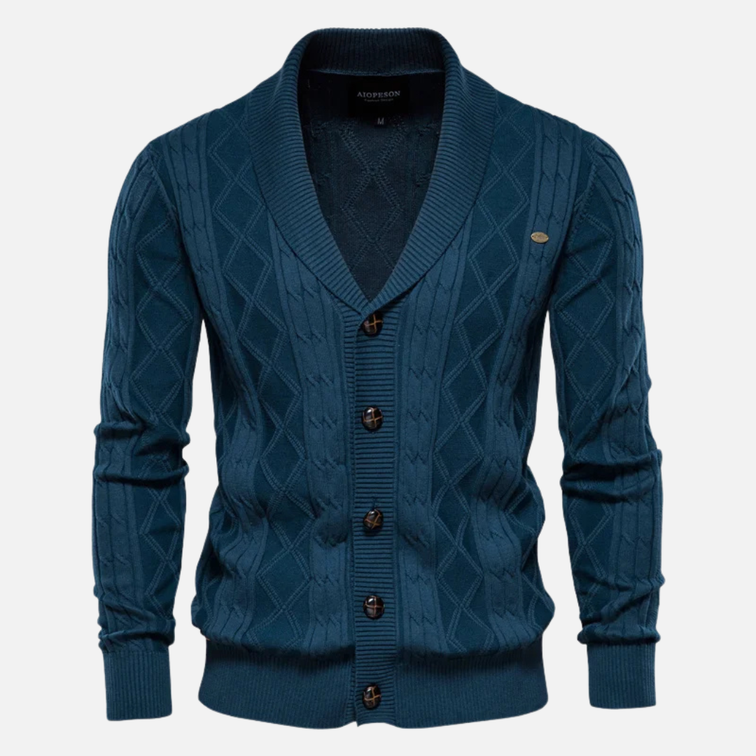 Francisco - Cárdigan Argyle Mezcla Suave