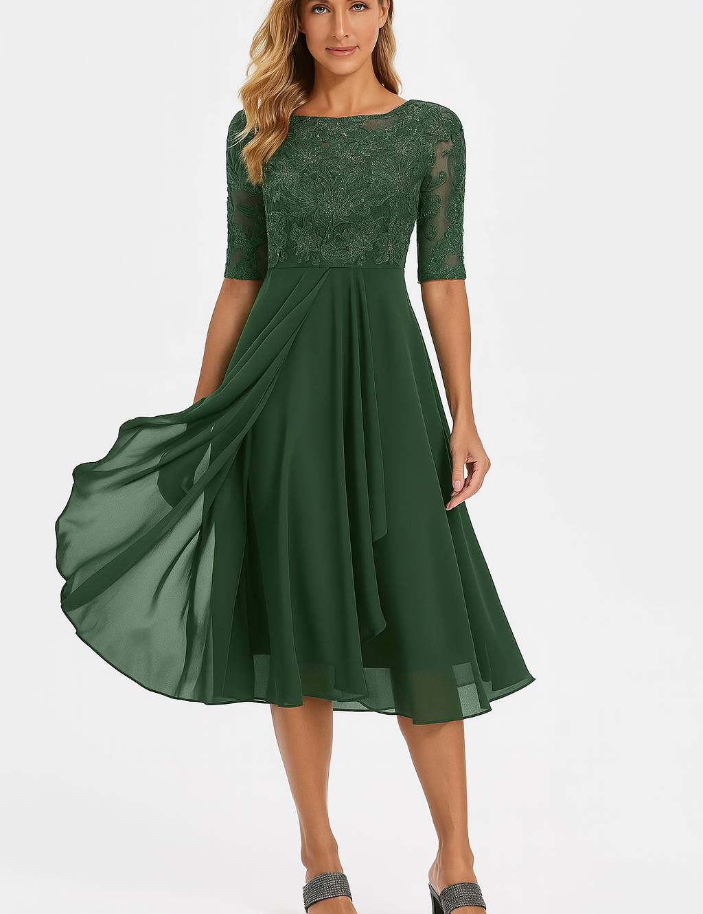 Valentina - Vestido Renda Manga 3/4