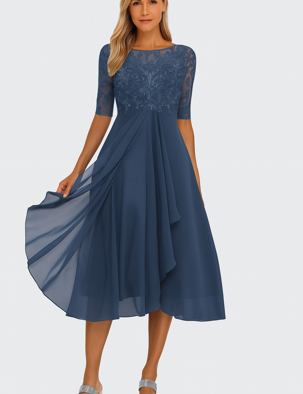 Valentina - Vestido Renda Manga 3/4