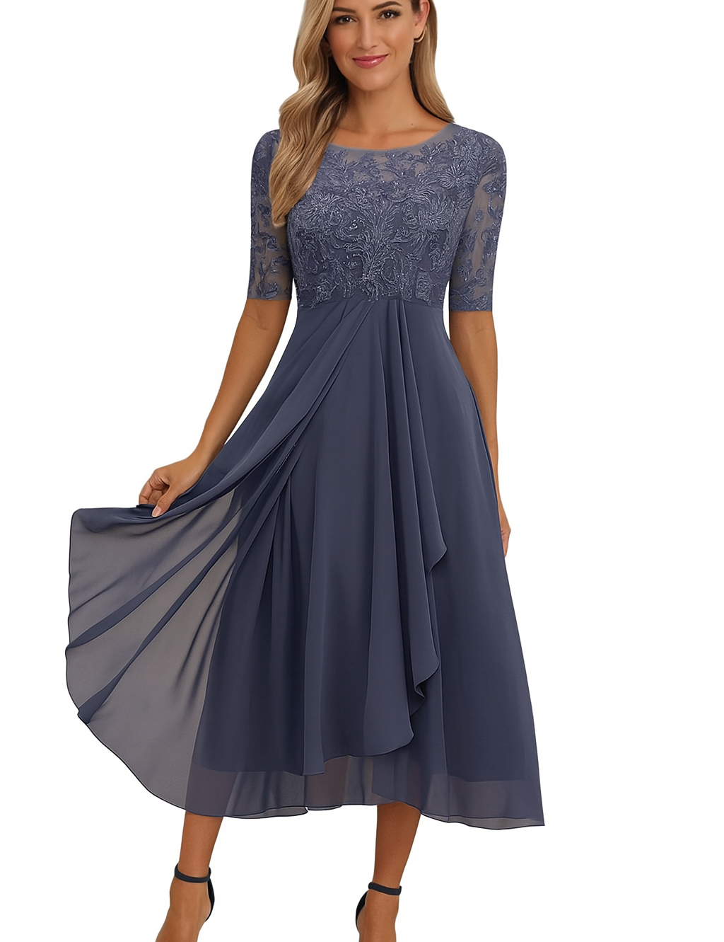 Valentina - Vestido Renda Manga 3/4