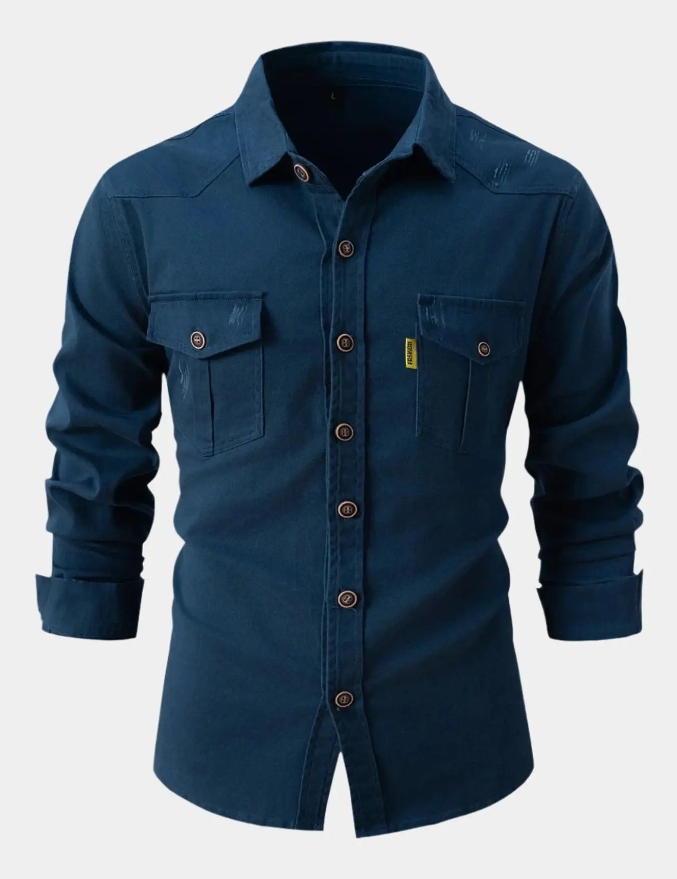 Camisa de Mezcla de Denim - Botones