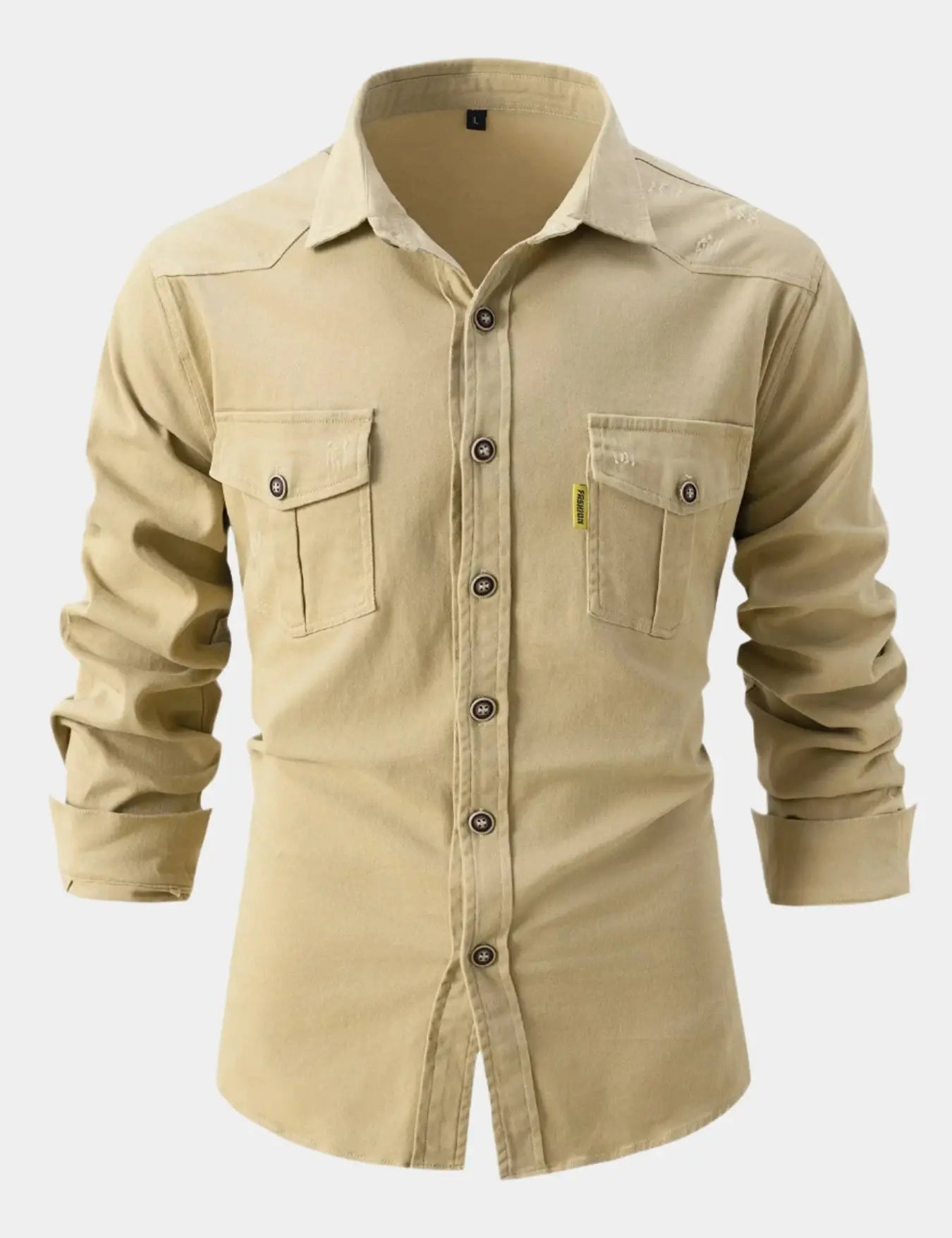 Camisa de Mezcla de Denim - Botones