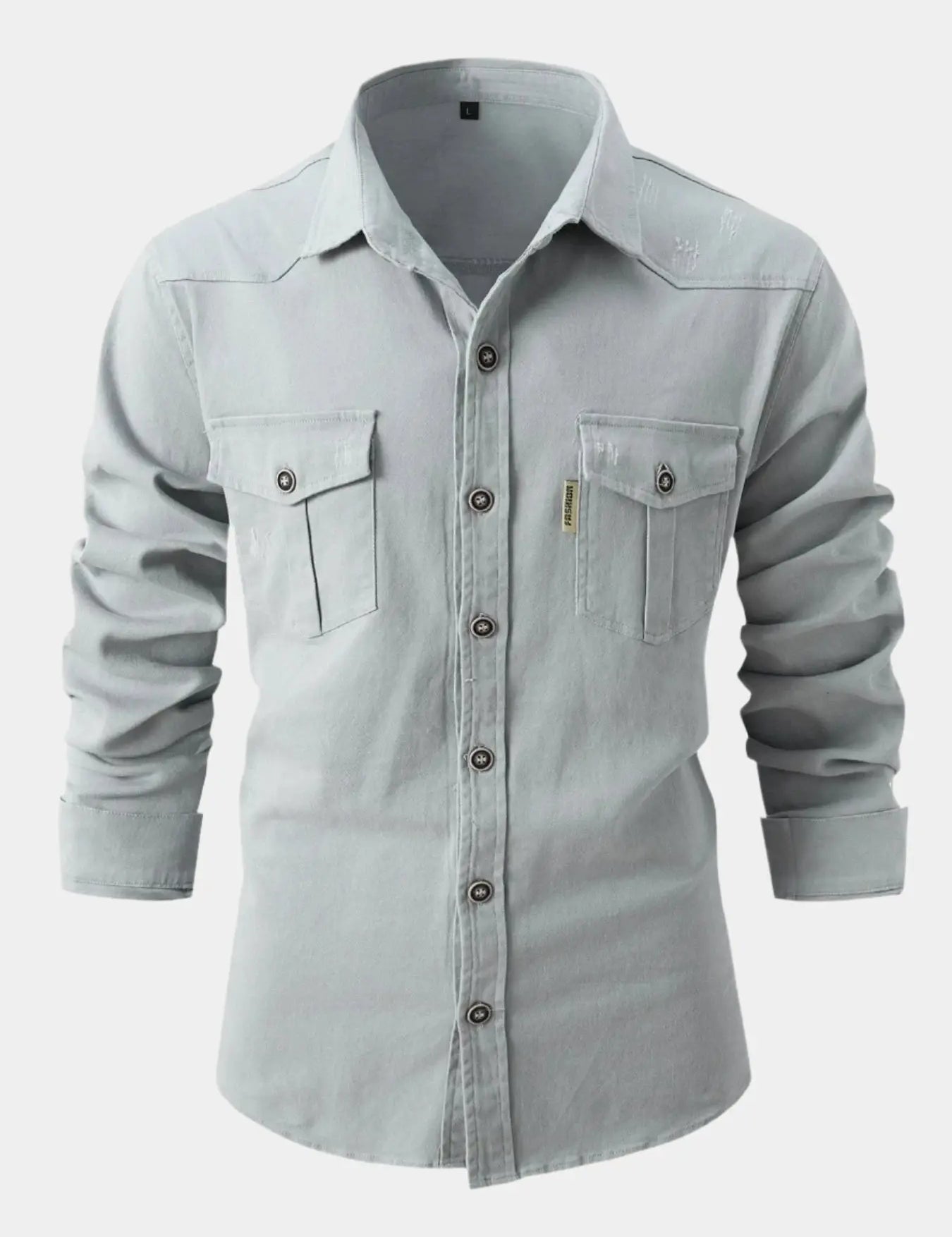Camisa de Mezcla de Denim - Botones