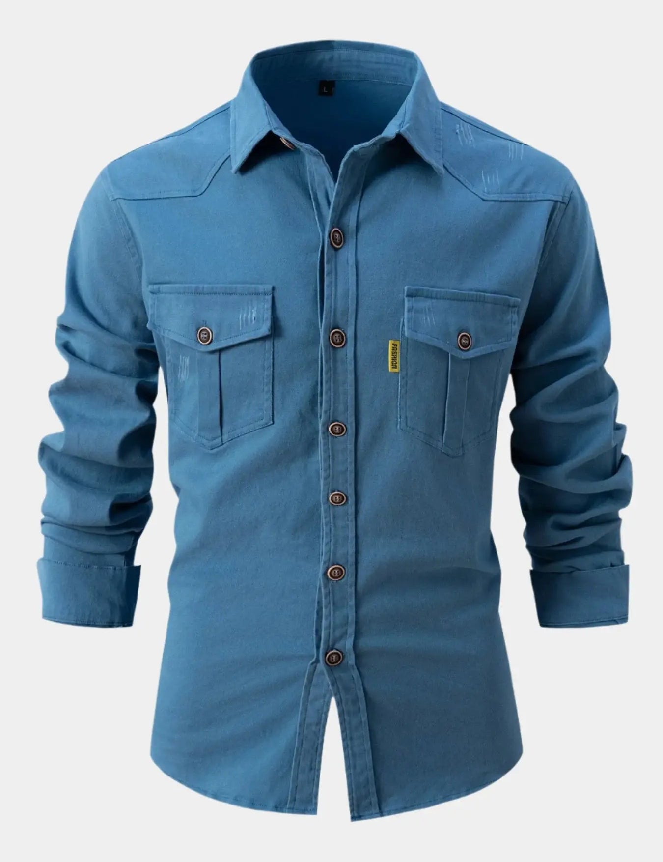 Camisa de Mezcla de Denim - Botones