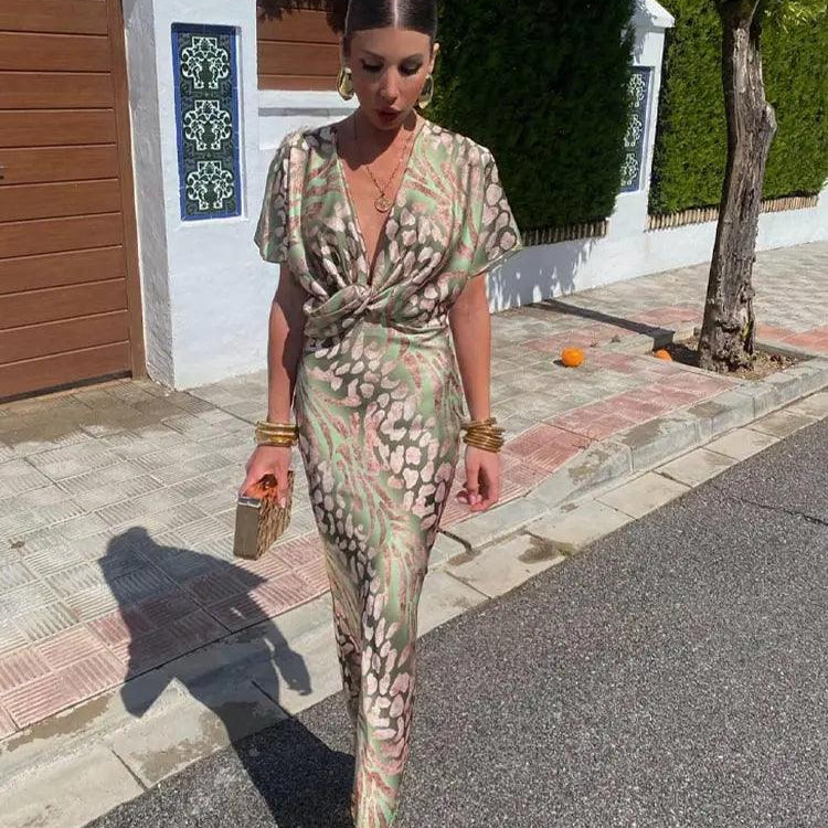 Constanza - Vestido Floral con Pliegues