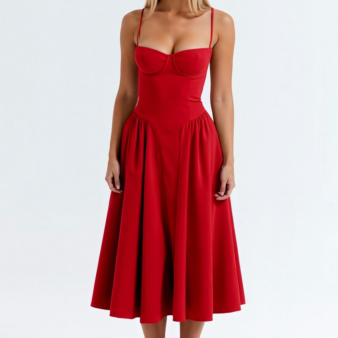 Tereza - Vestido midi con corsé estructurado