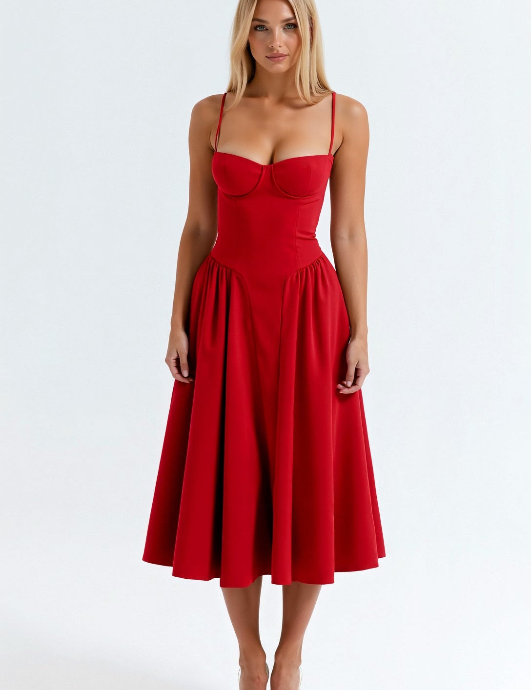 Tereza - Vestido midi con corsé estructurado