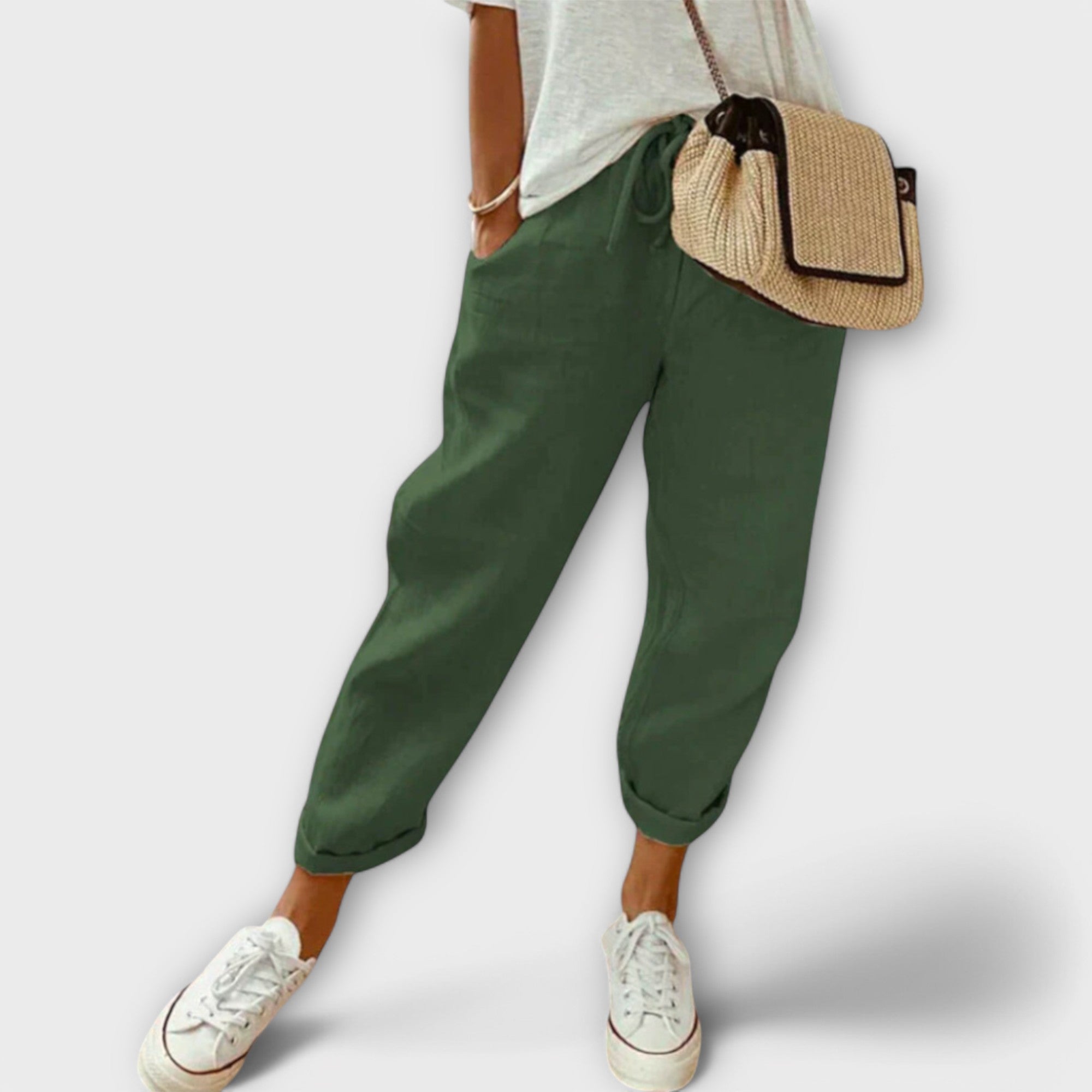 Bibi - Pantalones de Lino modernos y casuales
