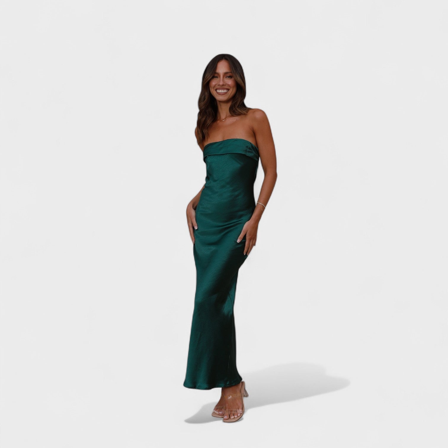 Claudia - Vestido de satén sin mangas