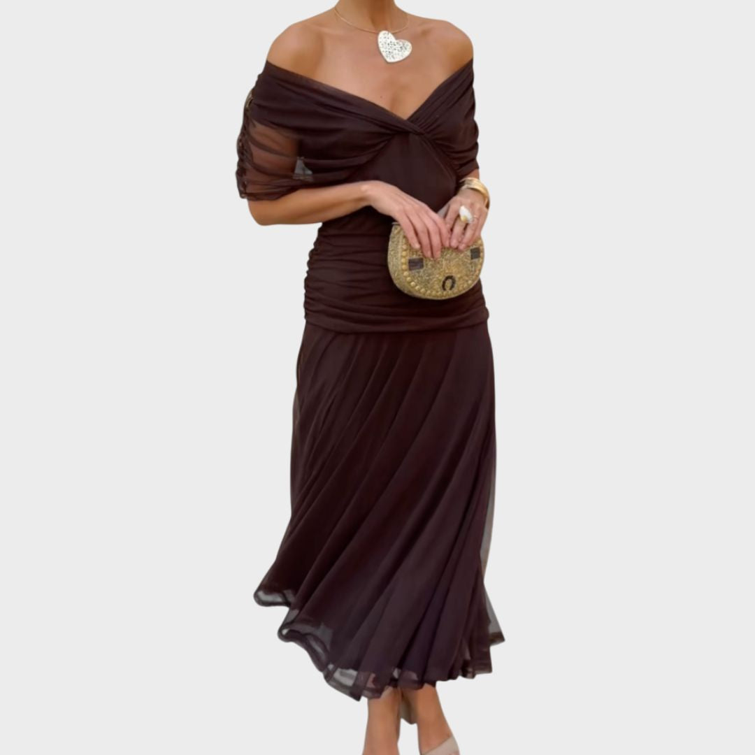 África - Vestido elegante con escote en V