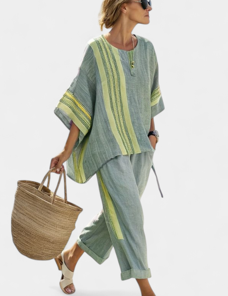 Lorena - Conjunto Boho de Lino y Bambú