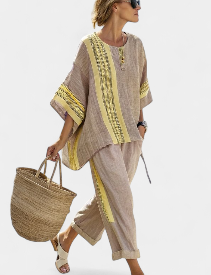 Lorena - Conjunto Boho de Lino y Bambú