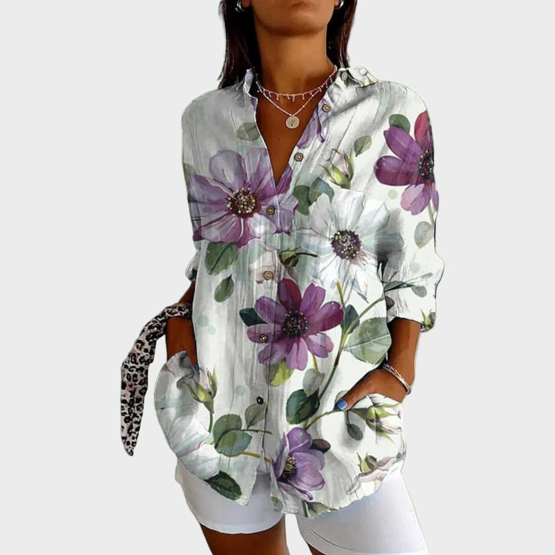 Blanca - Camisa estilosa con estampado floral