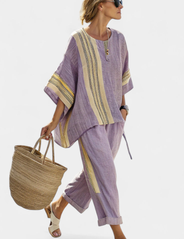 Lorena - Conjunto Boho de Lino y Bambú