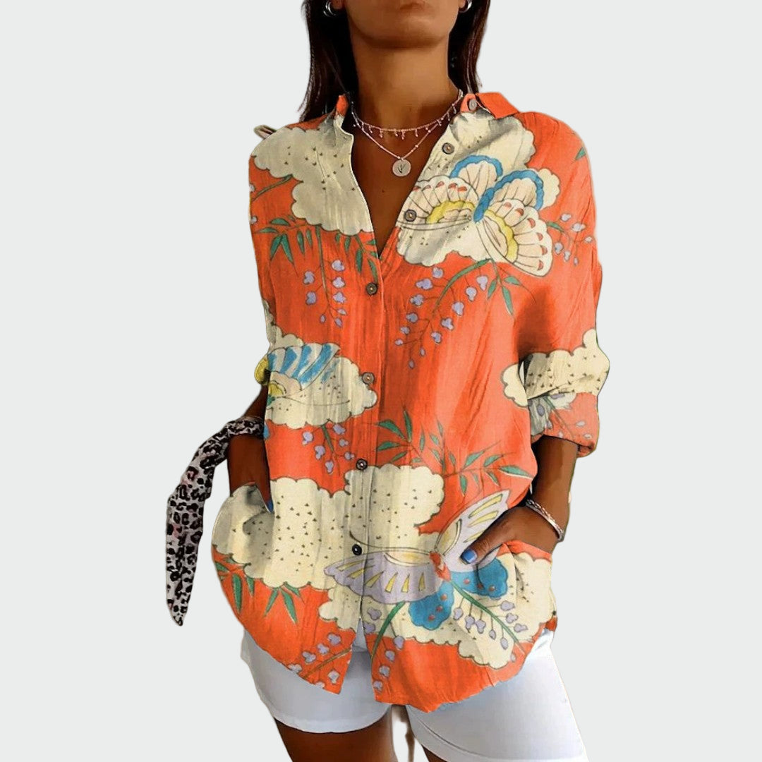 Blanca - Camisa estilosa con estampado floral