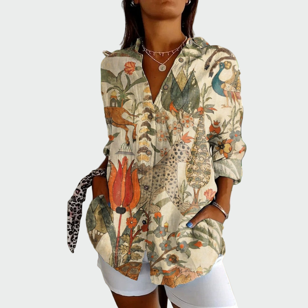 Blanca - Camisa estilosa con estampado floral