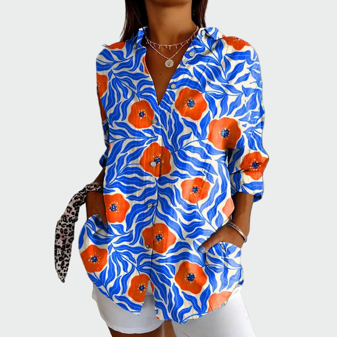 Blanca - Camisa estilosa con estampado floral