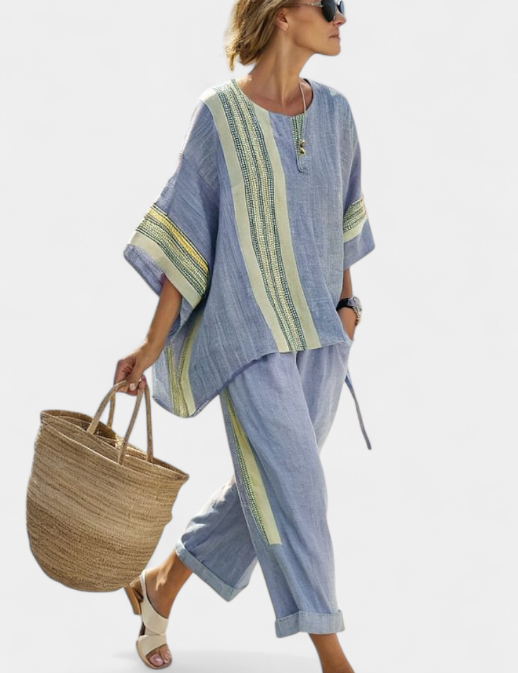 Lorena - Conjunto Boho de Lino y Bambú