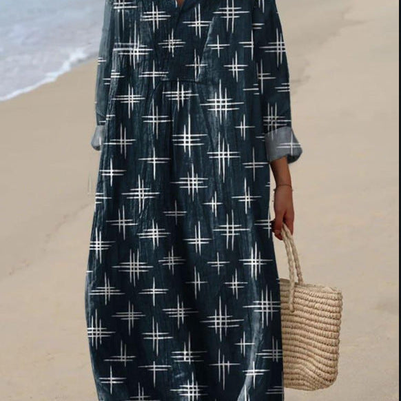 Margarita - Vestido Bohemio con Estampado de Estrellas
