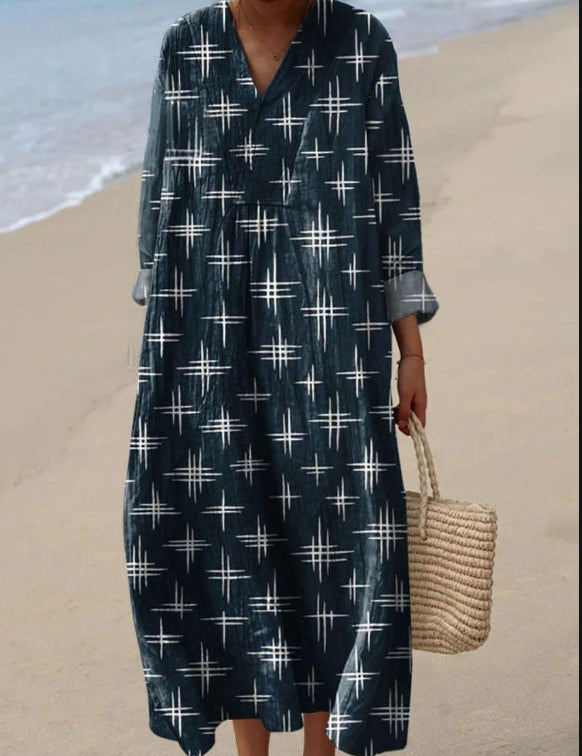Margarita - Vestido Bohemio con Estampado de Estrellas