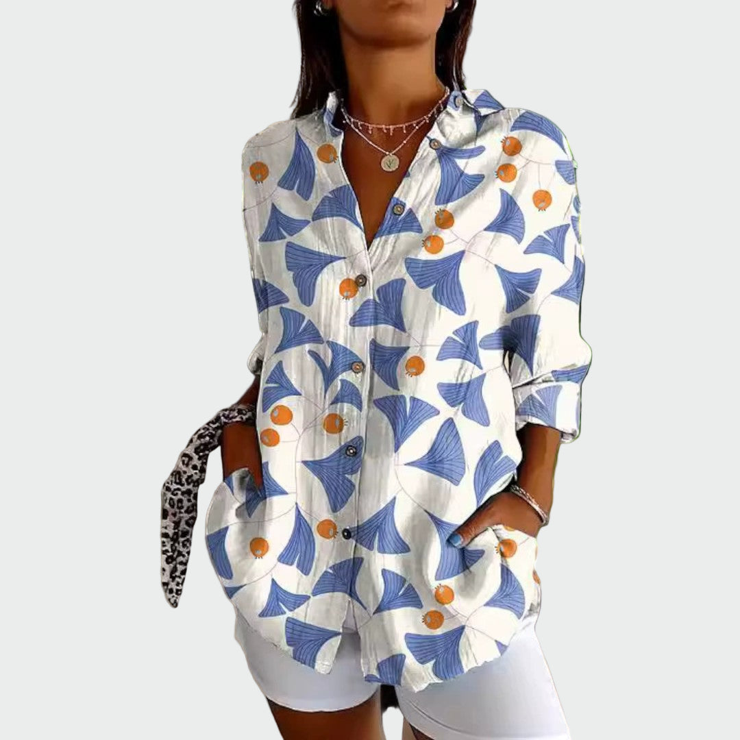 Blanca - Camisa estilosa con estampado floral