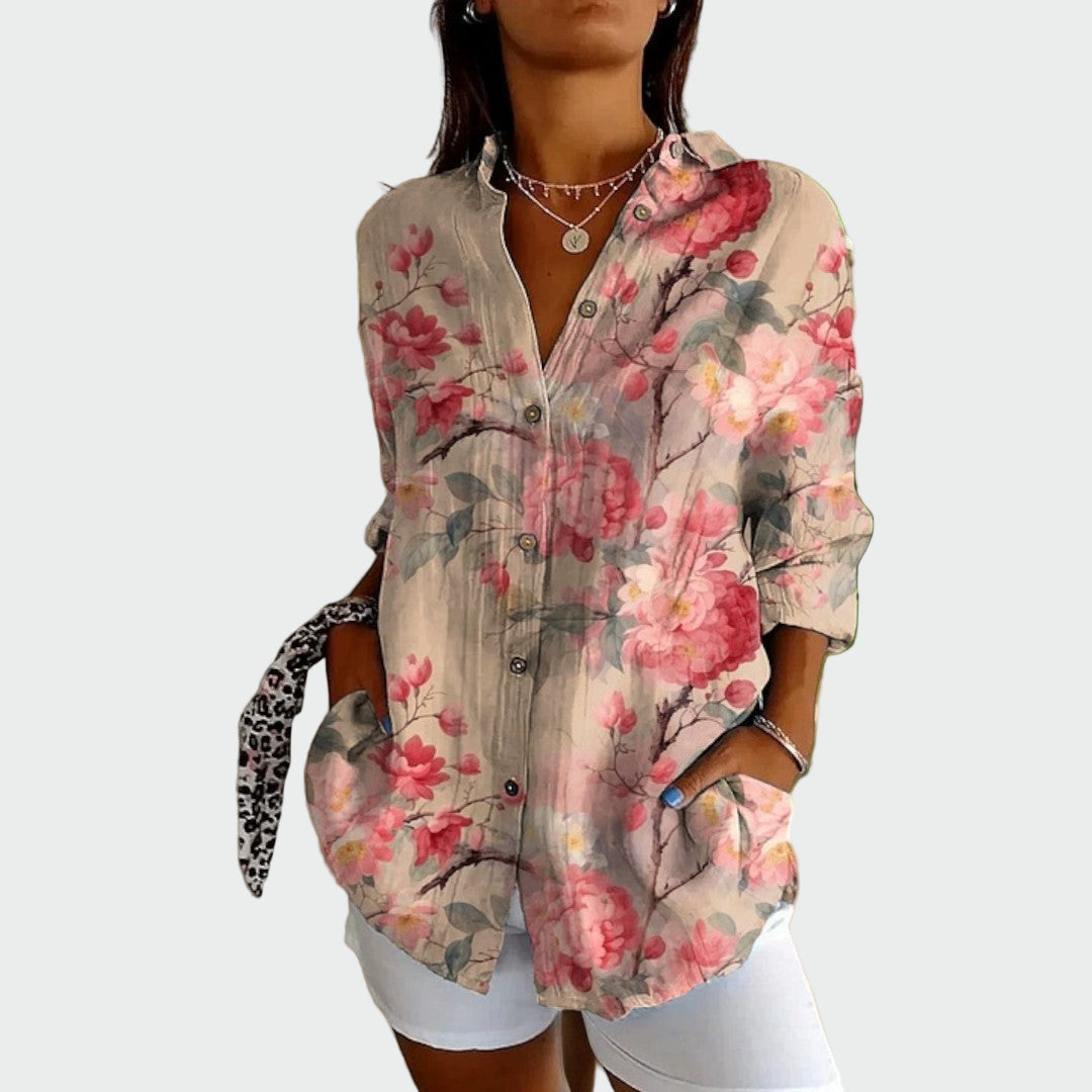 Blanca - Camisa estilosa con estampado floral