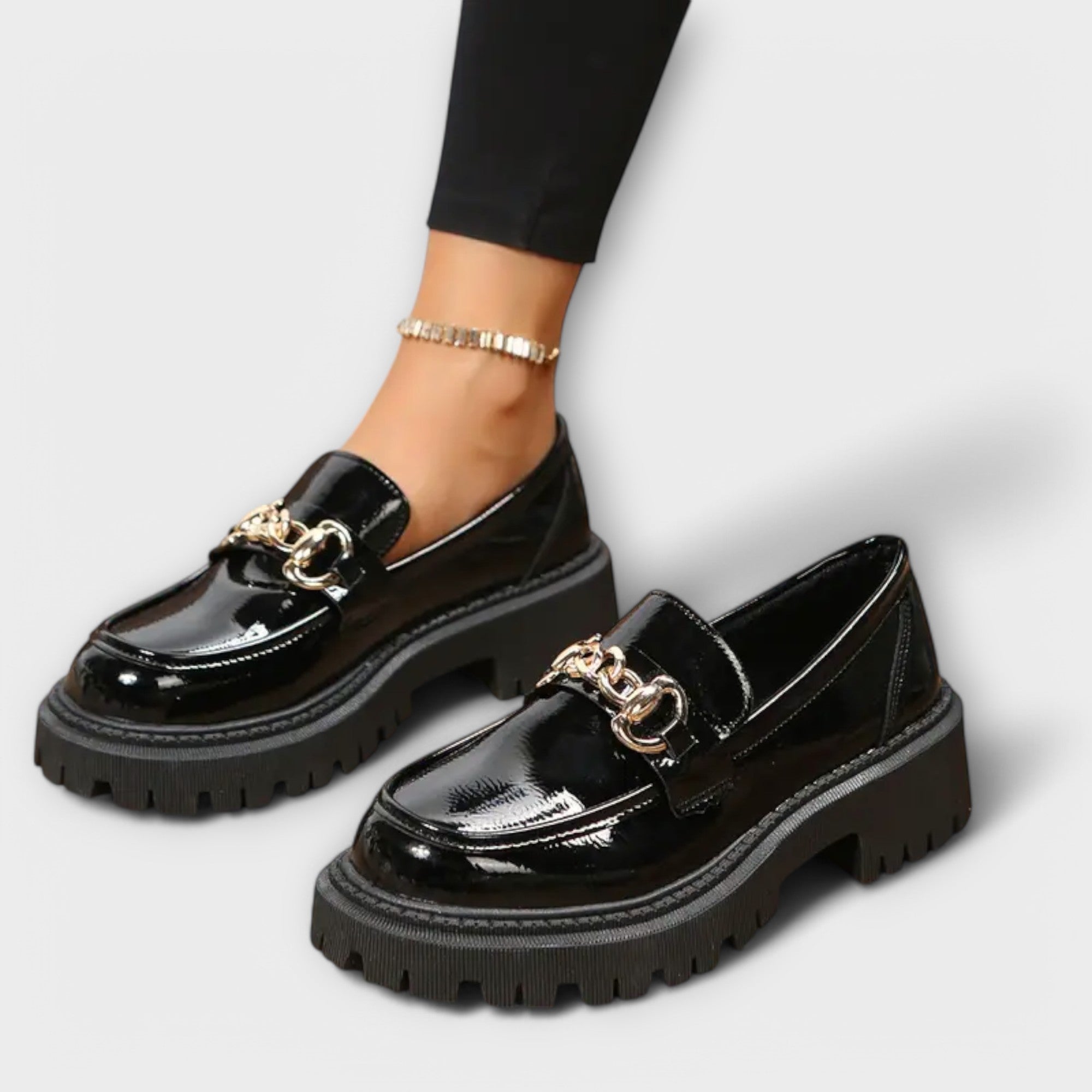 Carolina - Zapatos de Mujer Plateau Loafer con Estilo de Bruja
