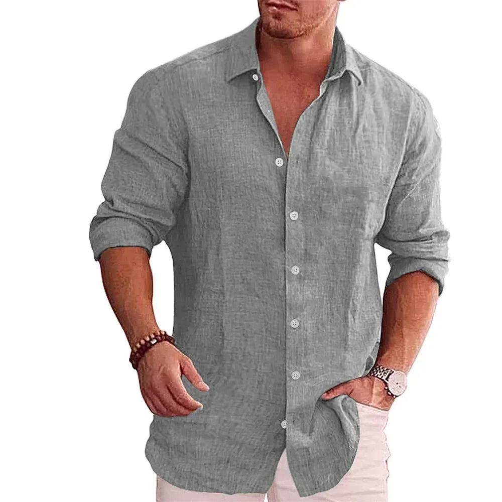 Manuel - Camisa de Mezcla de Poliéster Reversible
