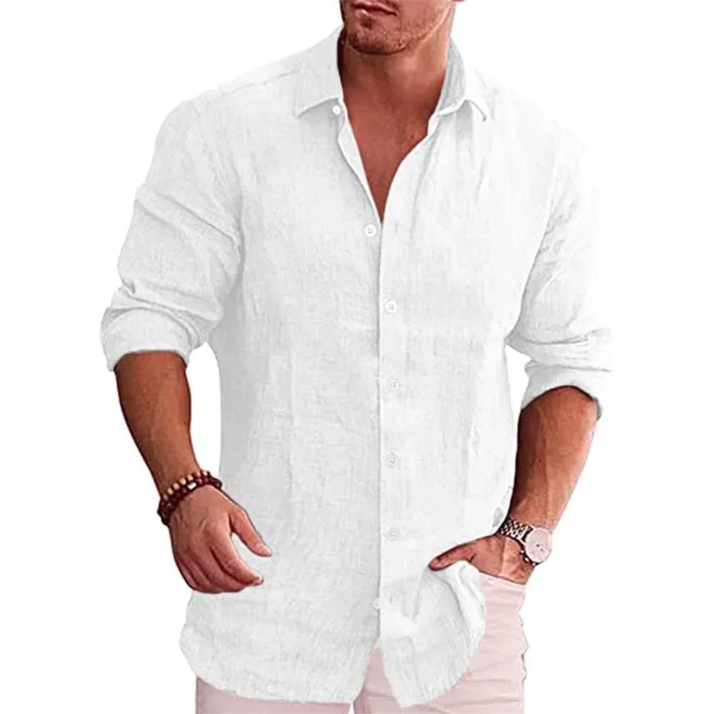 Manuel - Camisa de Mezcla de Poliéster Reversible
