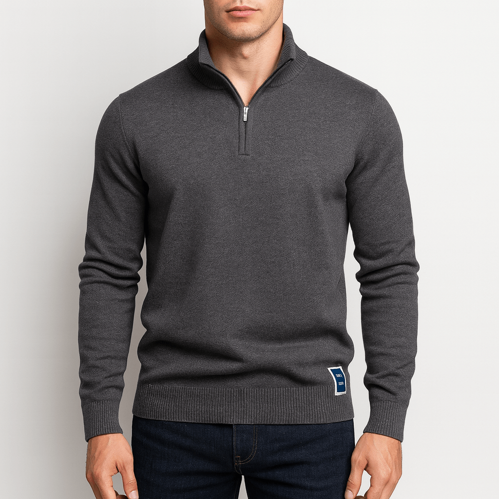 Sweater de Cuello con Zipper - Ajustado