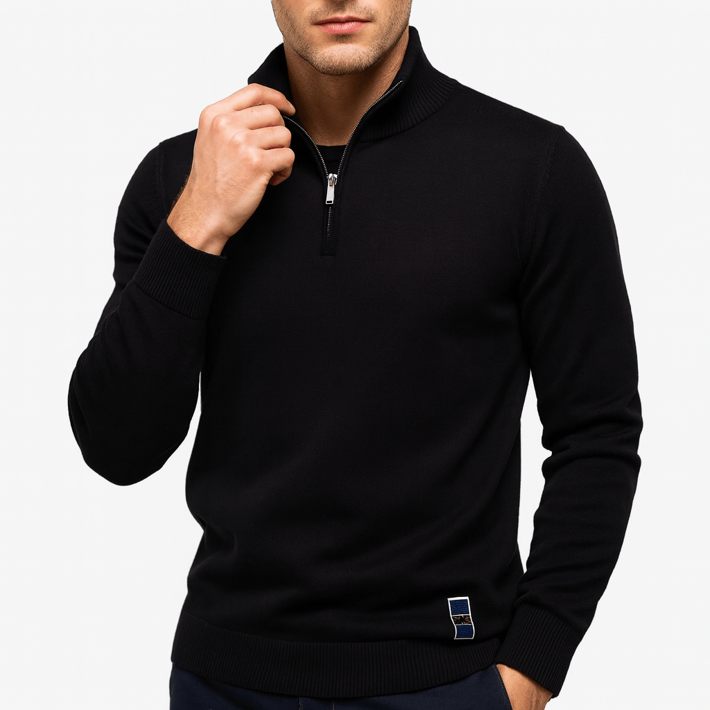 Sweater de Cuello con Zipper - Ajustado