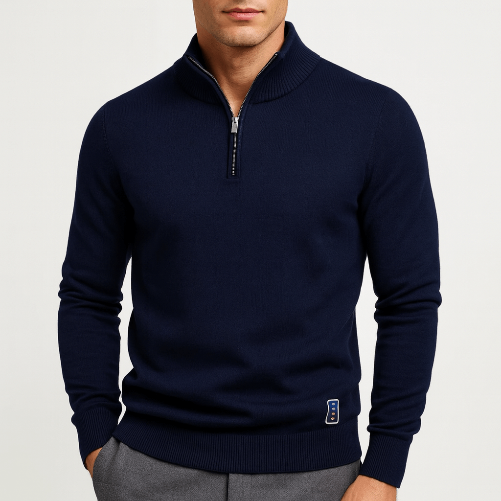 Sweater de Cuello con Zipper - Ajustado
