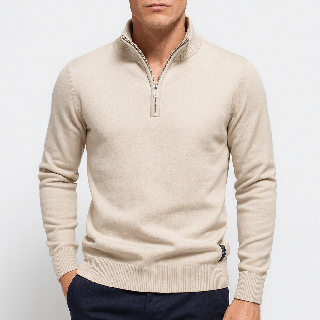 Sweater de Cuello con Zipper - Ajustado
