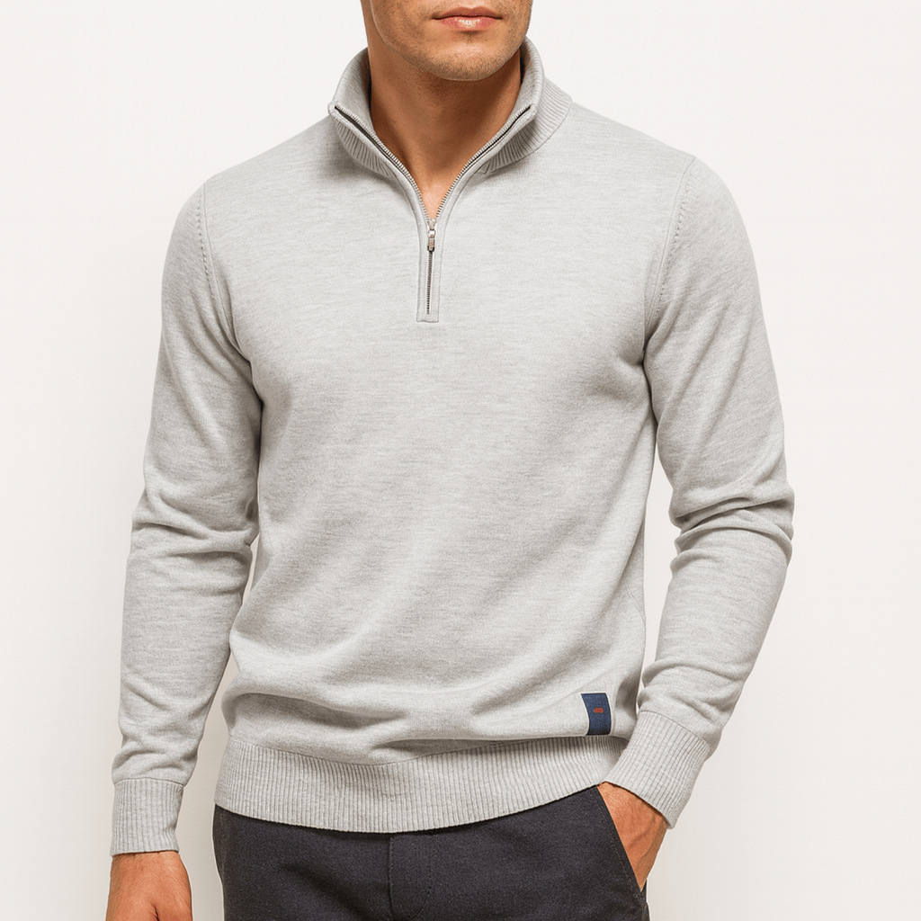 Sweater de Cuello con Zipper - Ajustado
