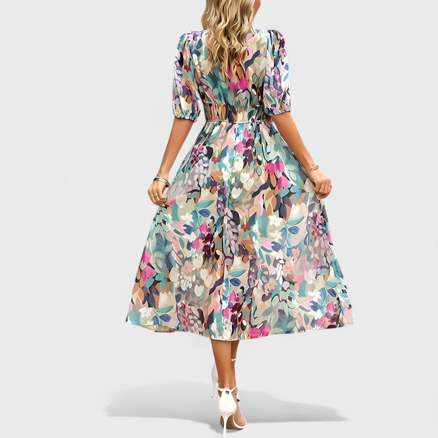 Carla - Vestido Midi Floral Elegante