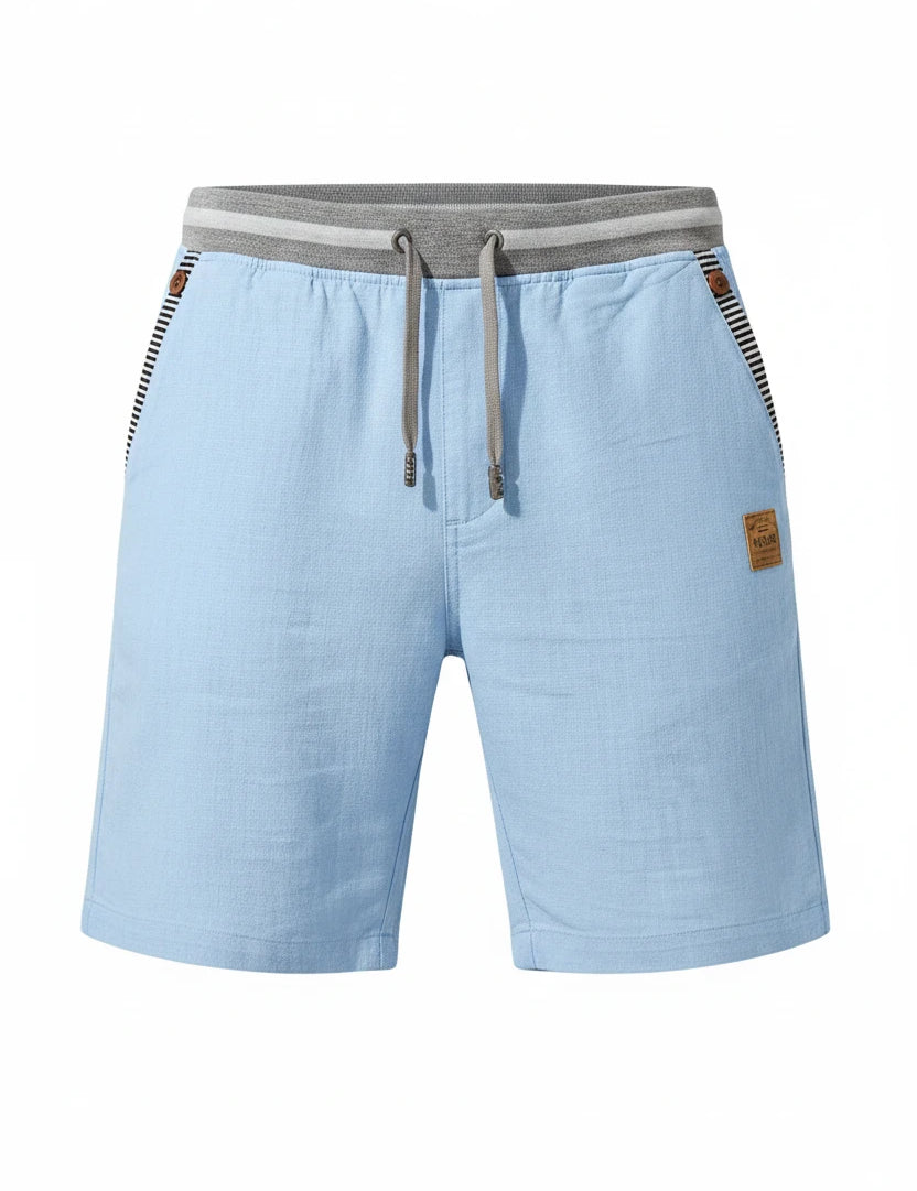 Victor - Pantalones Cortos de Lino de Verano
