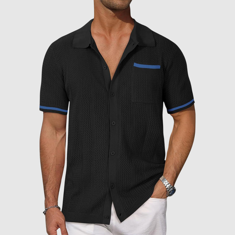 Francisco - Camisa de Cuello Camp Contrastante