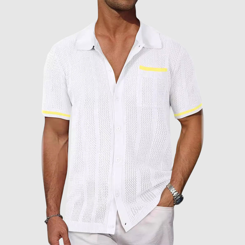 Francisco - Camisa de Cuello Camp Contrastante