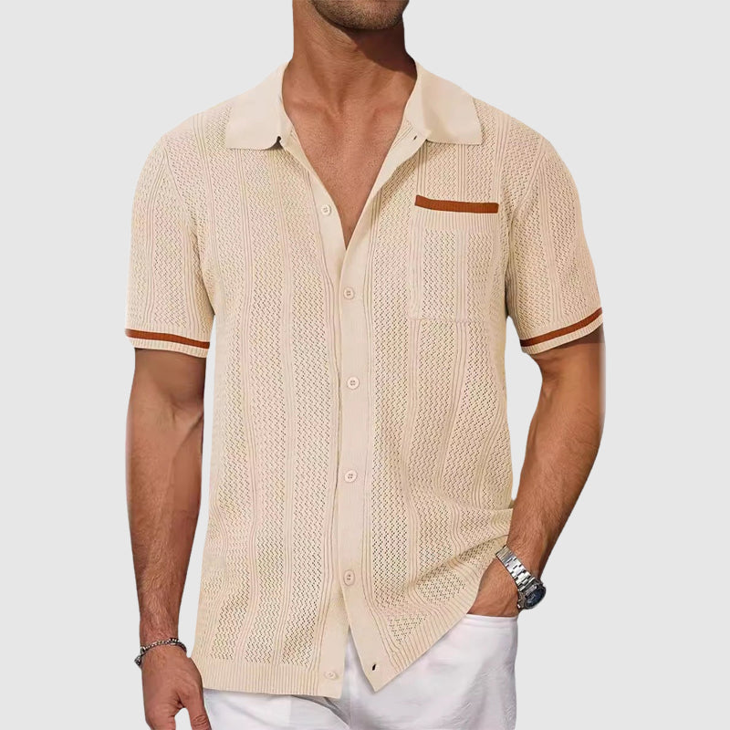 Francisco - Camisa de Cuello Camp Contrastante