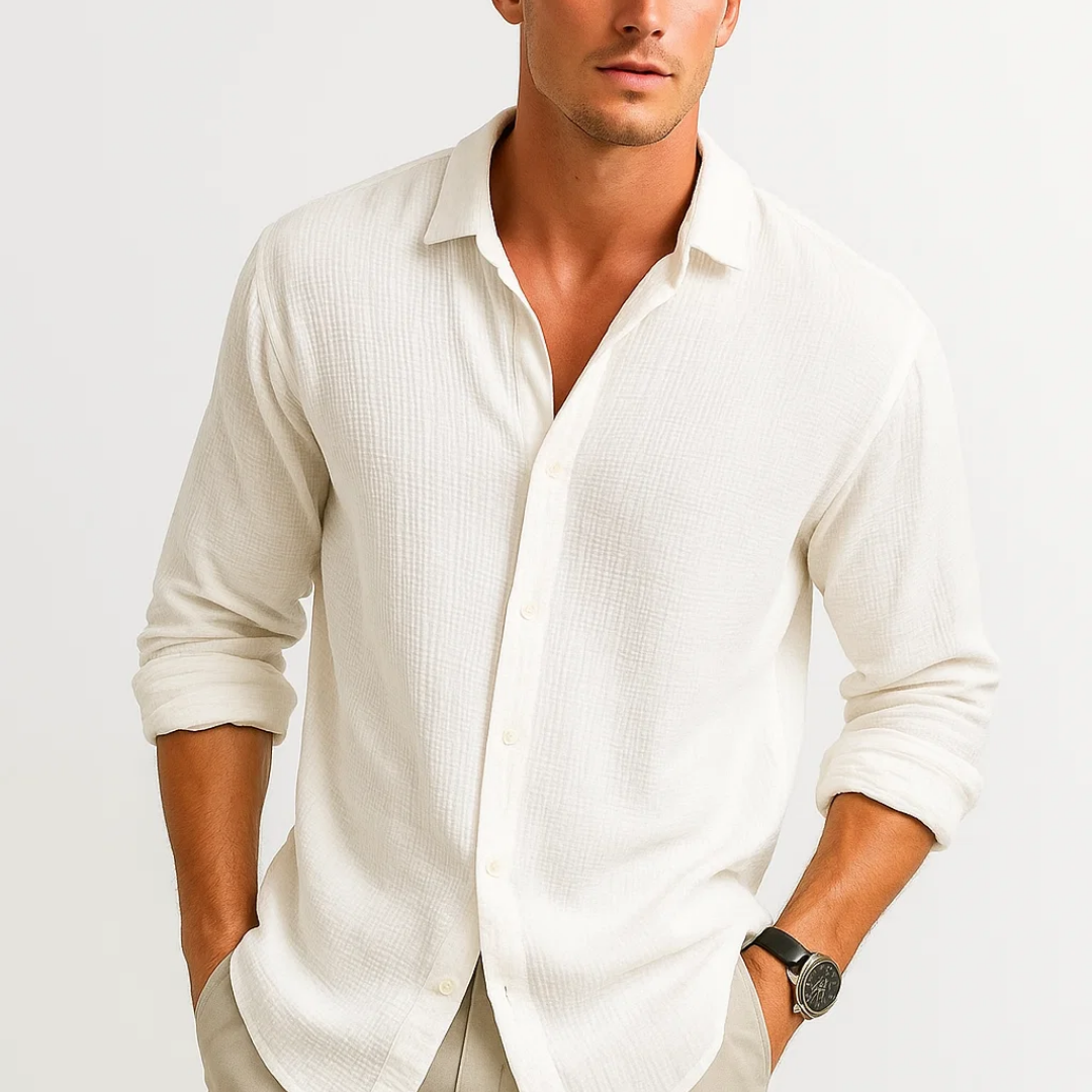 Gonzalo - Camisa de Cuello Inteligente Botón Completo