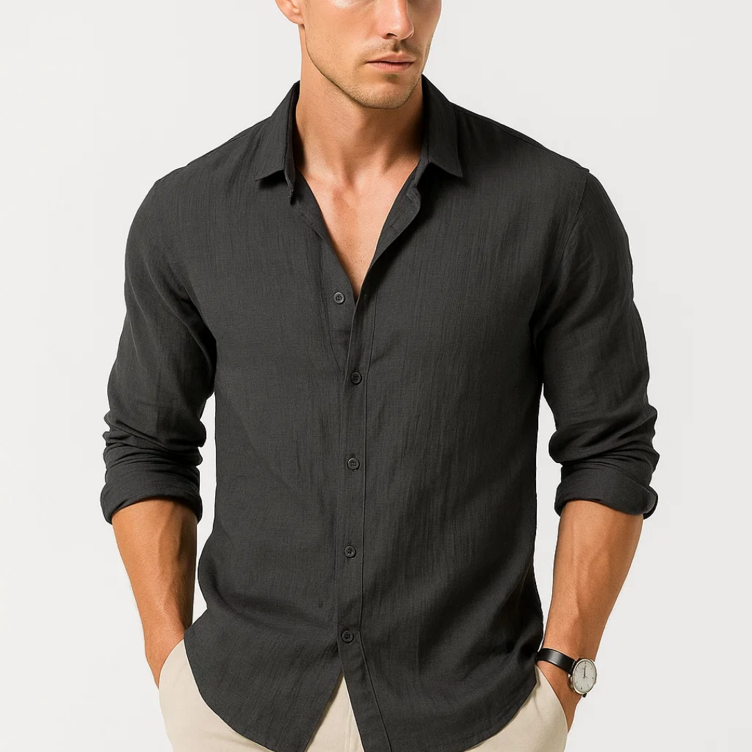 Gonzalo - Camisa de Cuello Inteligente Botón Completo