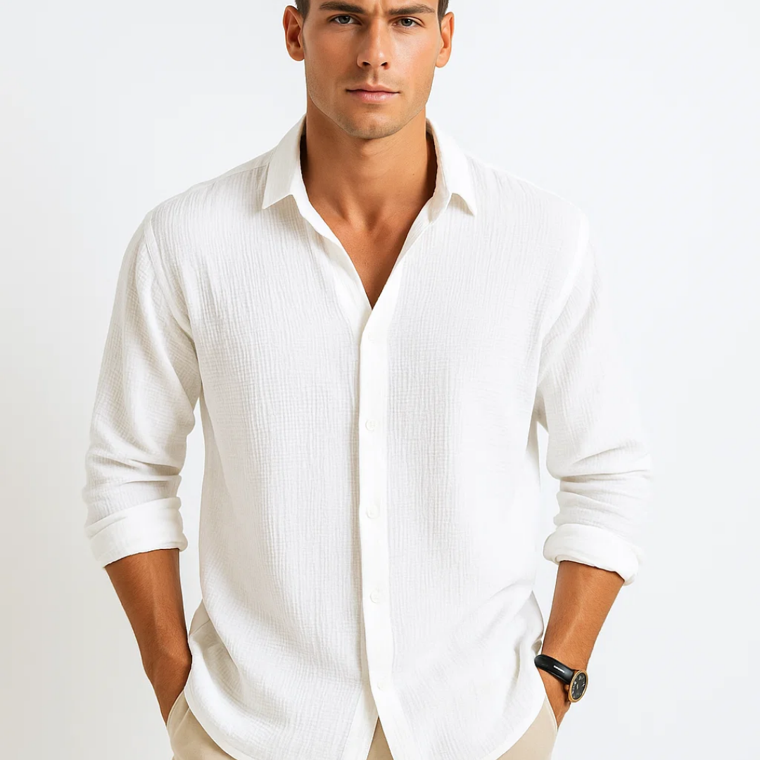 Gonzalo - Camisa de Cuello Inteligente Botón Completo
