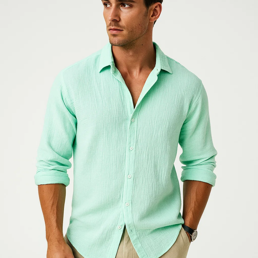 Gonzalo - Camisa de Cuello Inteligente Botón Completo