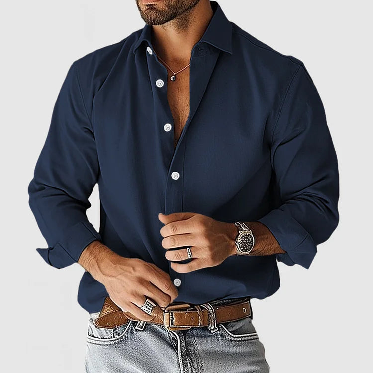 Dario - Camisa de Corte Relajado Mezcla Suave