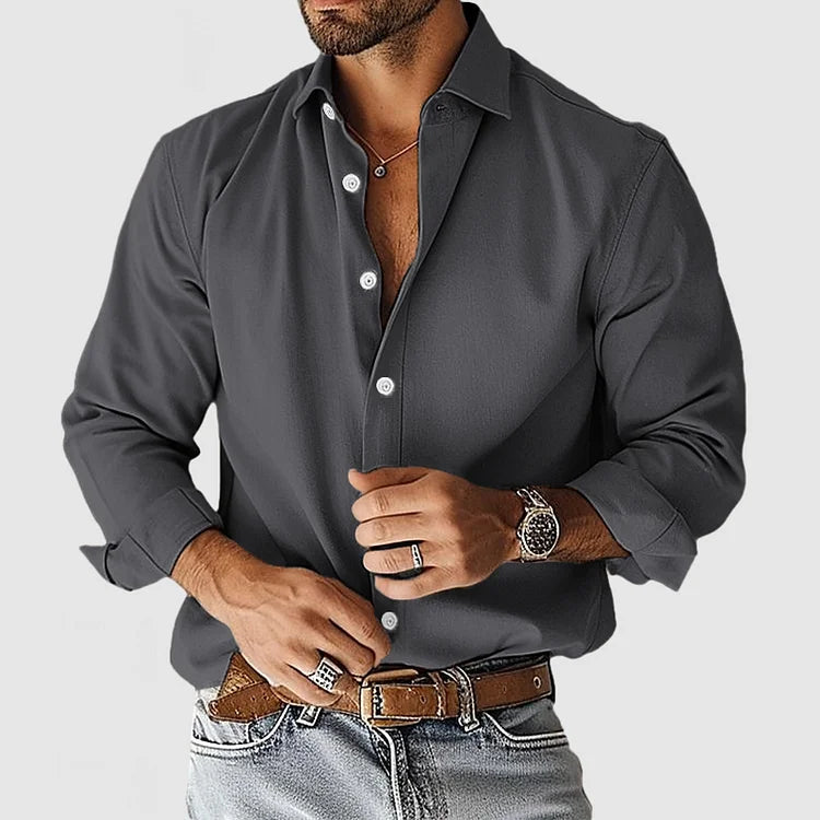 Dario - Camisa de Corte Relajado Mezcla Suave