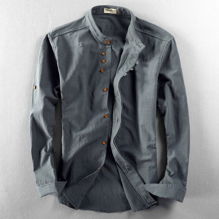 Camisa - Cuello Alto Botón Vintage