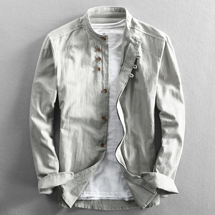 Camisa - Cuello Alto Botón Vintage